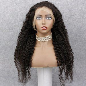 360 - 100% Human Hair Curly Full Lace Wig 24" inch